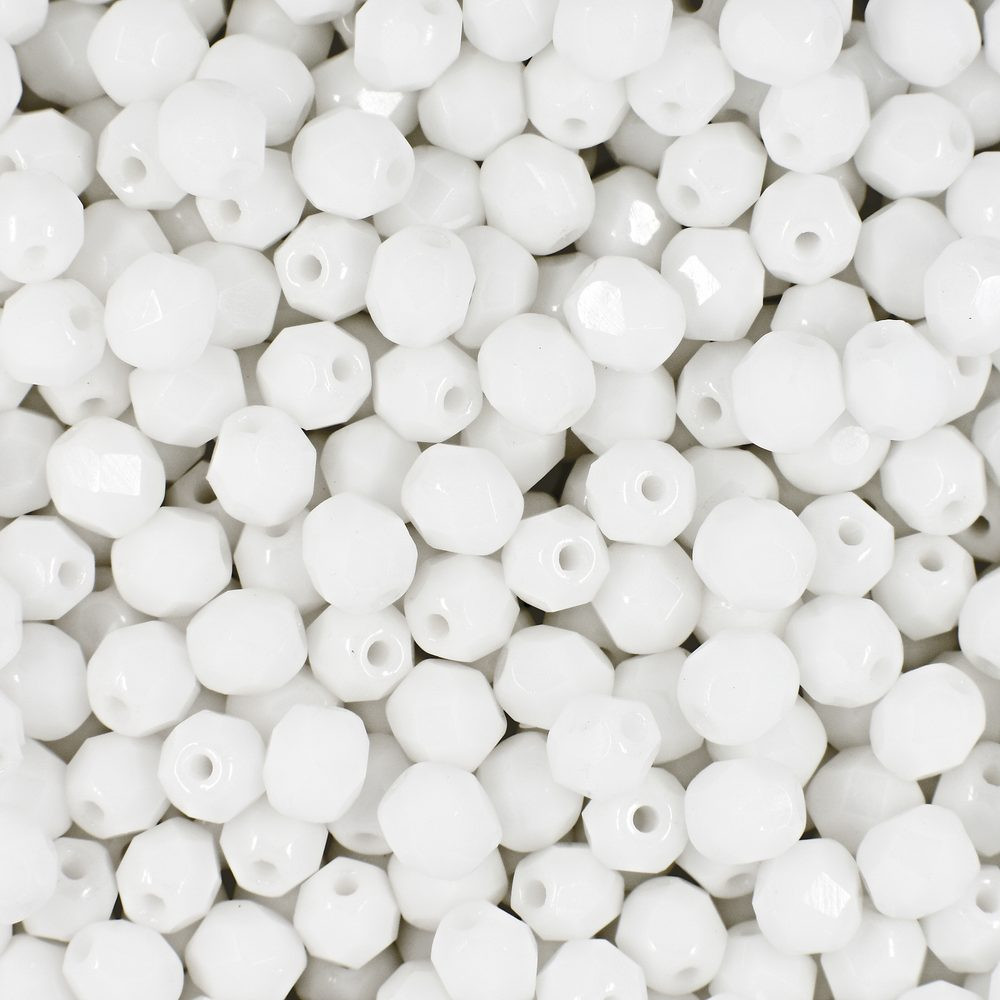 Manumi české broušené korálky 4mm Alabaster - 225 ks