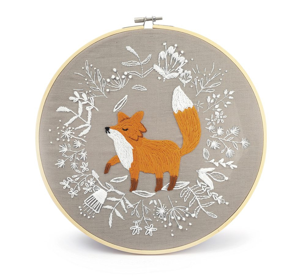 Graine Creative Sada na vyšívání dekorace s motivem lišky - 1 sada