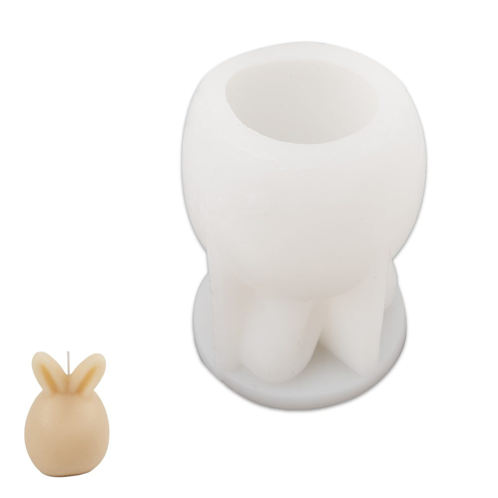 Manumi Silikonová forma na odlévání kreativní hmoty vajíčko s oušky nahoru  70 x 70 x 100 mm - 1 ks