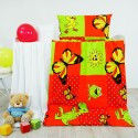 Povlečení dětské bavlněné zvířátka červené EMI Standardní set jednolůžko obsahuje 1x 200x140 + 1x 90x70
