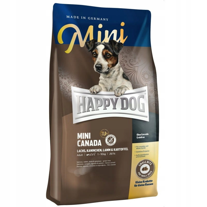 Happy Dog Mini Kanada Losos Králík Jehněčí 4kg