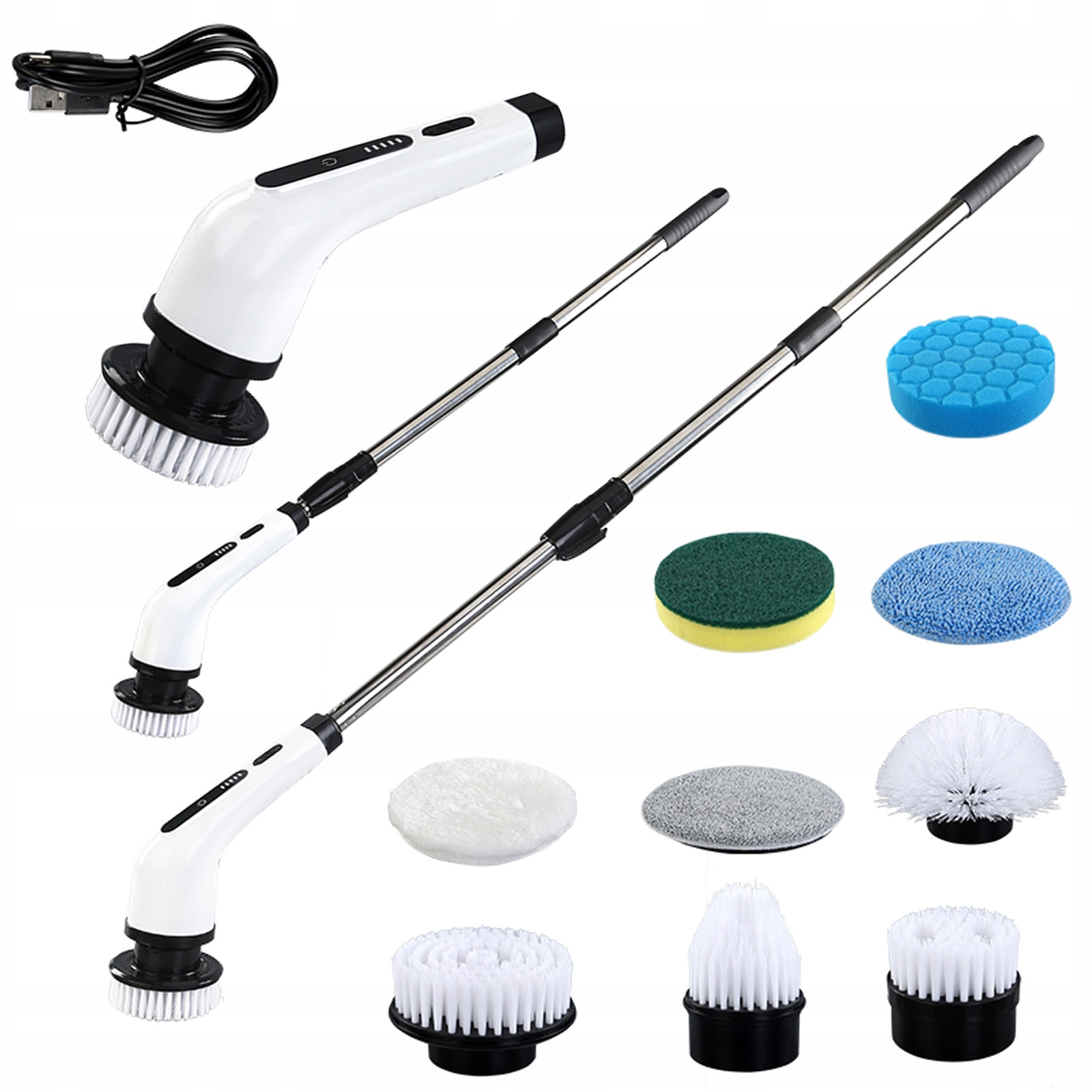 Elektrický kartáč na čištění rotačních mopů s teleskopickou rukojetí