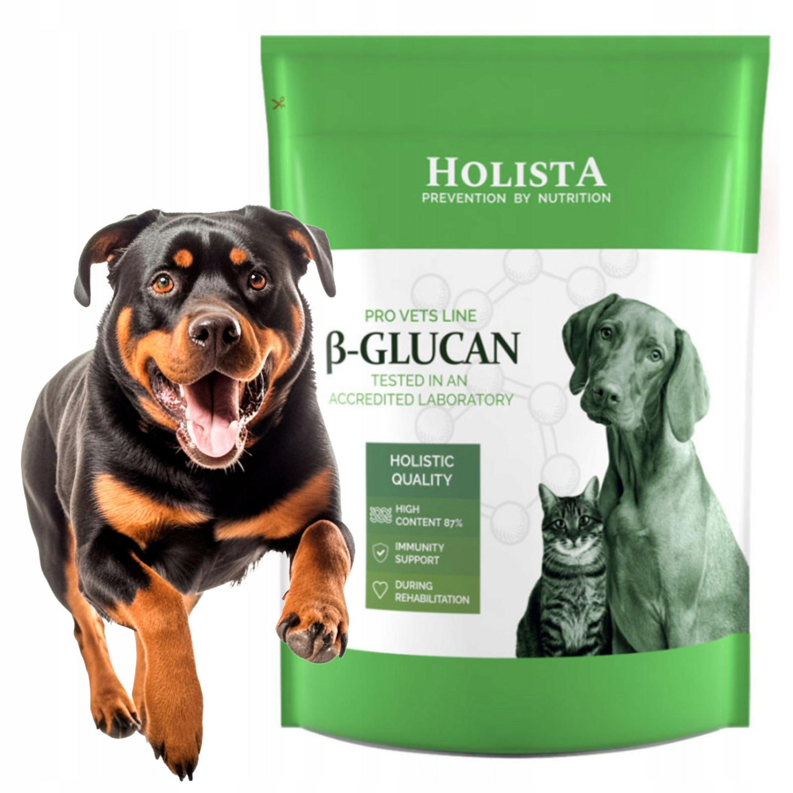 Holista Betaglucan pro psa podporuje Imunitu na imunitní systém 500g