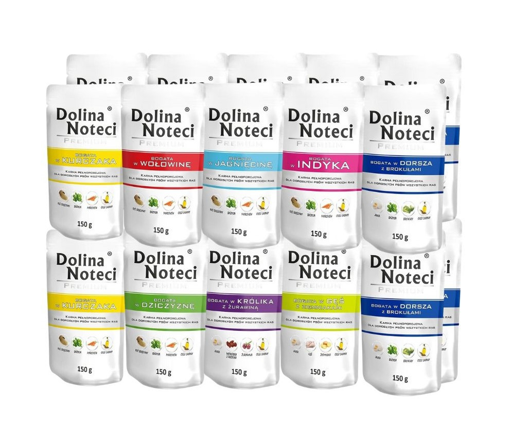 Dolina Noteci Premium Vlhké krmivo pro psy MIX 8 příchutí 20x150g