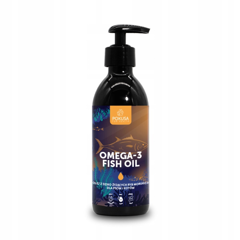 Pokusa OMEGA-3 Rybí Olej 1000ML Olej Pro Psa A Kočku