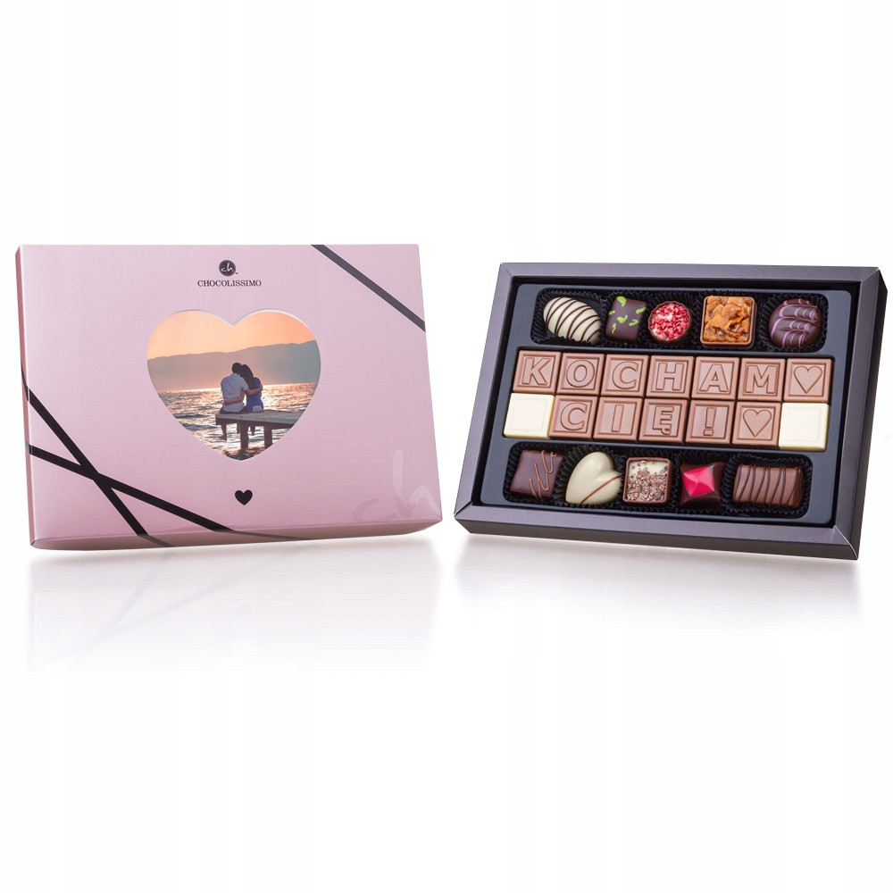 Čokoládový telegram Dárek k Valentýnu, čokoládové pralinky Miluji tě