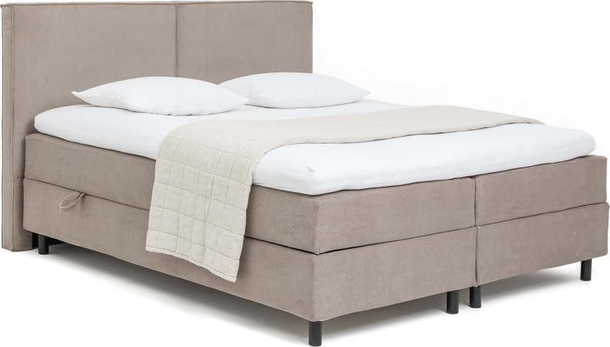 Boxspring postel taupe s úložným prostorem 180x200 cm Elva Bold – Bonami Selection