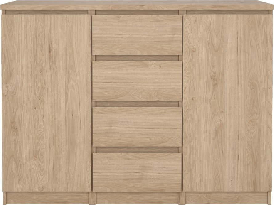 Komoda v dekoru dubu v přírodní barvě 121x91x50 cm Naia – Tvilum