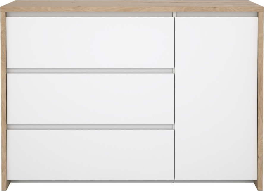 Bílá/v přírodní barvě komoda v dekoru dubu 119x84x48 cm Next – Tvilum