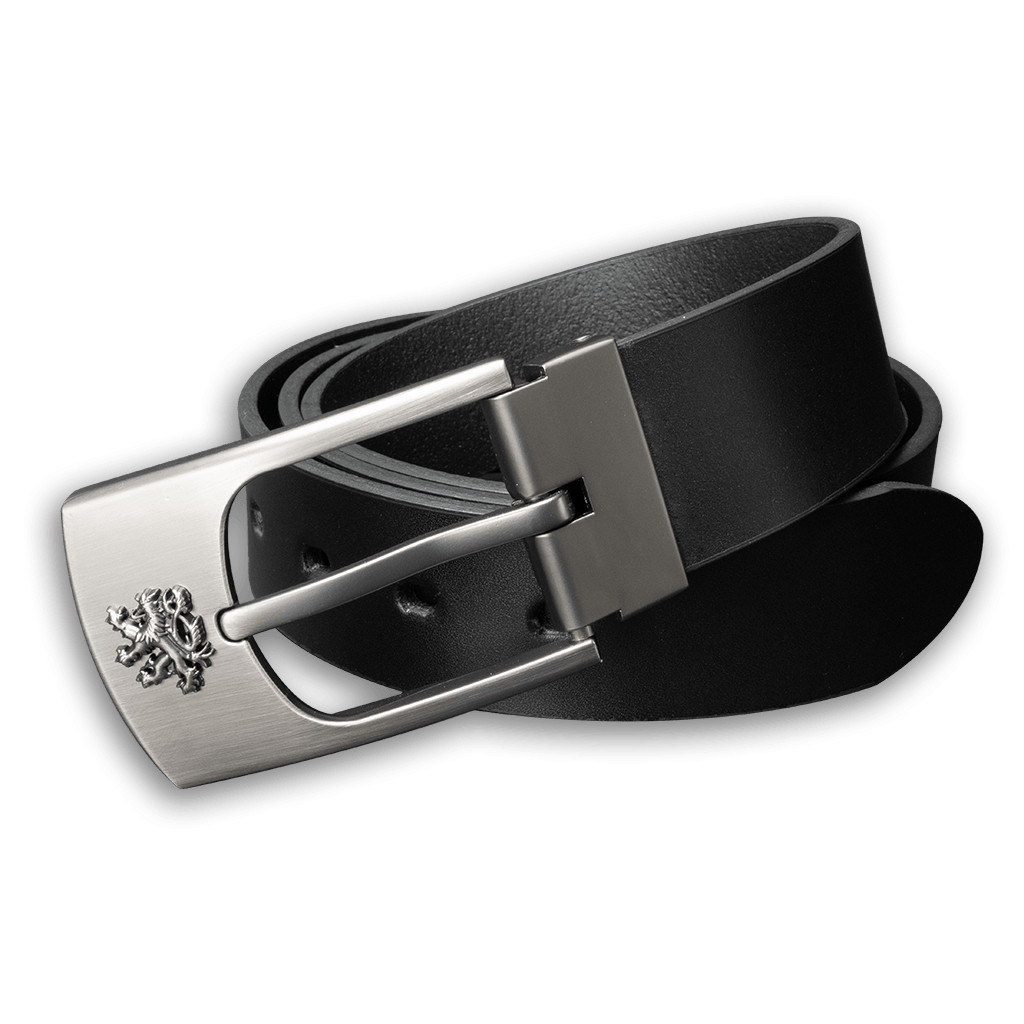 Opasek kožený Český lev malý 4 cm - černý, 100