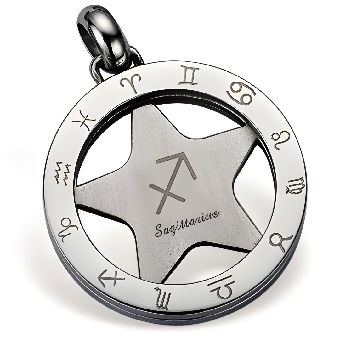 Přívěsek na řetízek na krk Gaira Zodiac 3065 Střelec - stříbrný