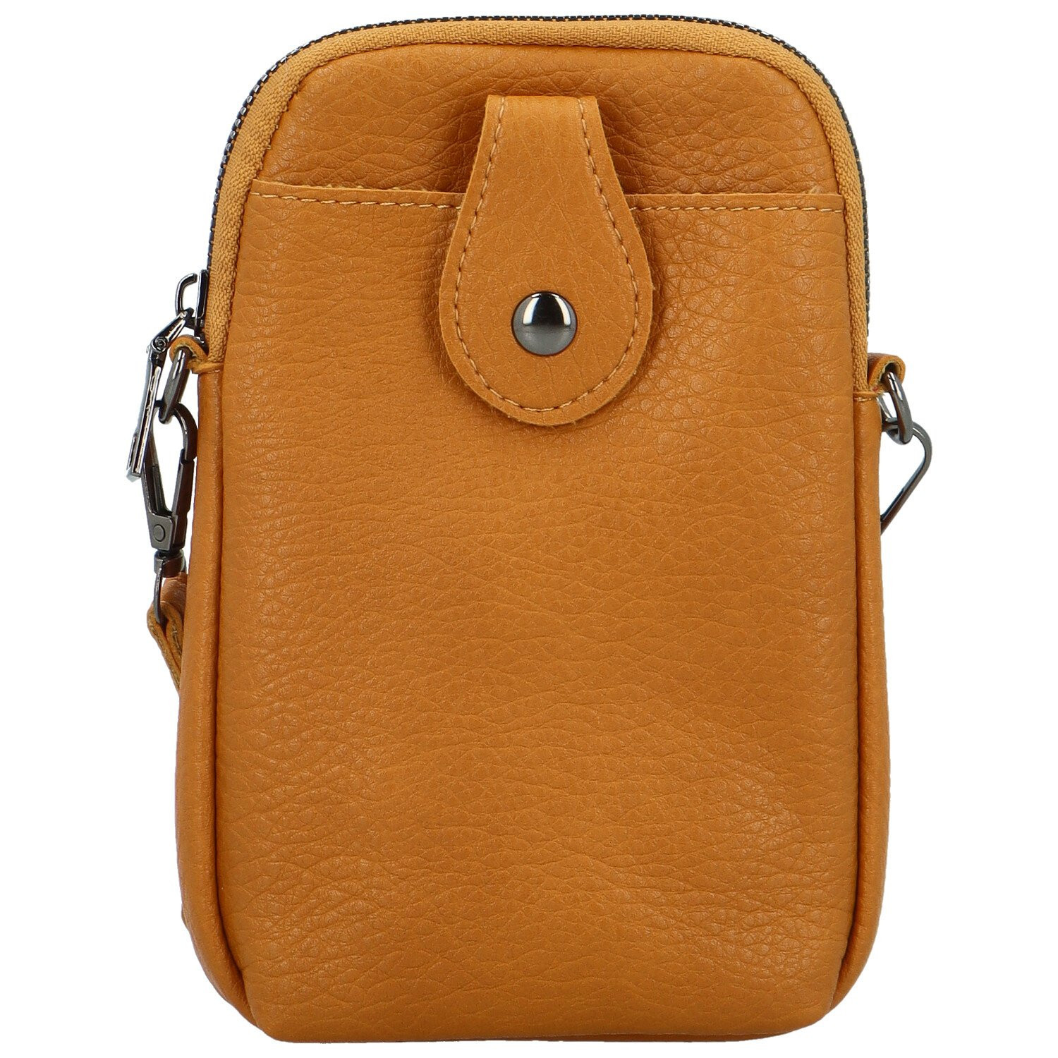 Trendy dámská koženková crossbody kapsa Asirys, tmavě žlutá