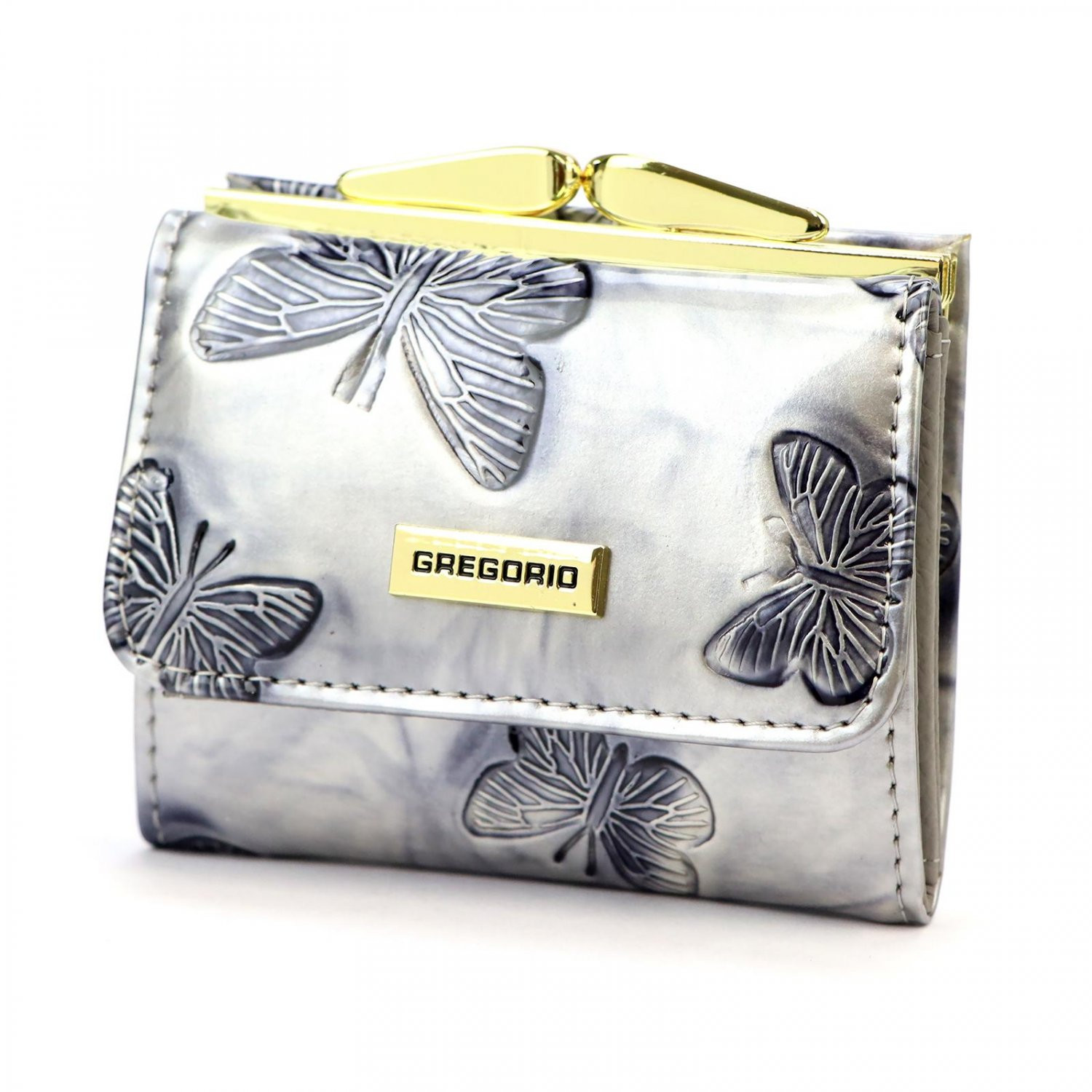 Luxusní dámská kožená mini peněženka Gregorio Rabea, krémová