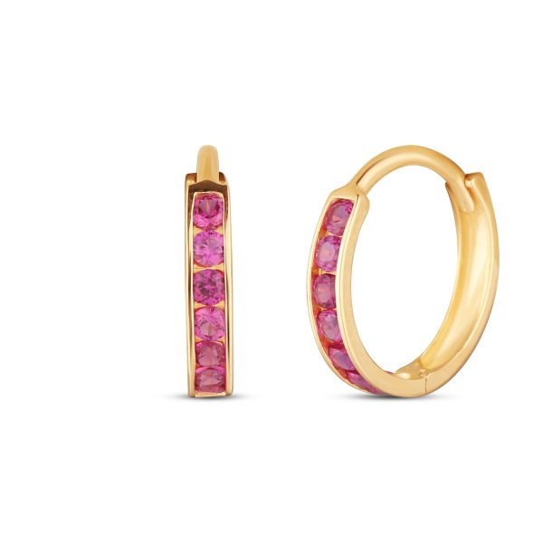 Náušnice se syntetickými kameny 236-238-RU0582 0.65g