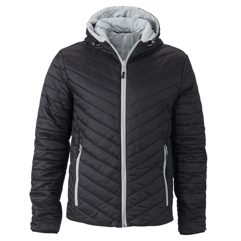 James & Nicholson (Daiber) Lehká pánská oboustranná bunda JN1092 - Černá / stříbrná | L