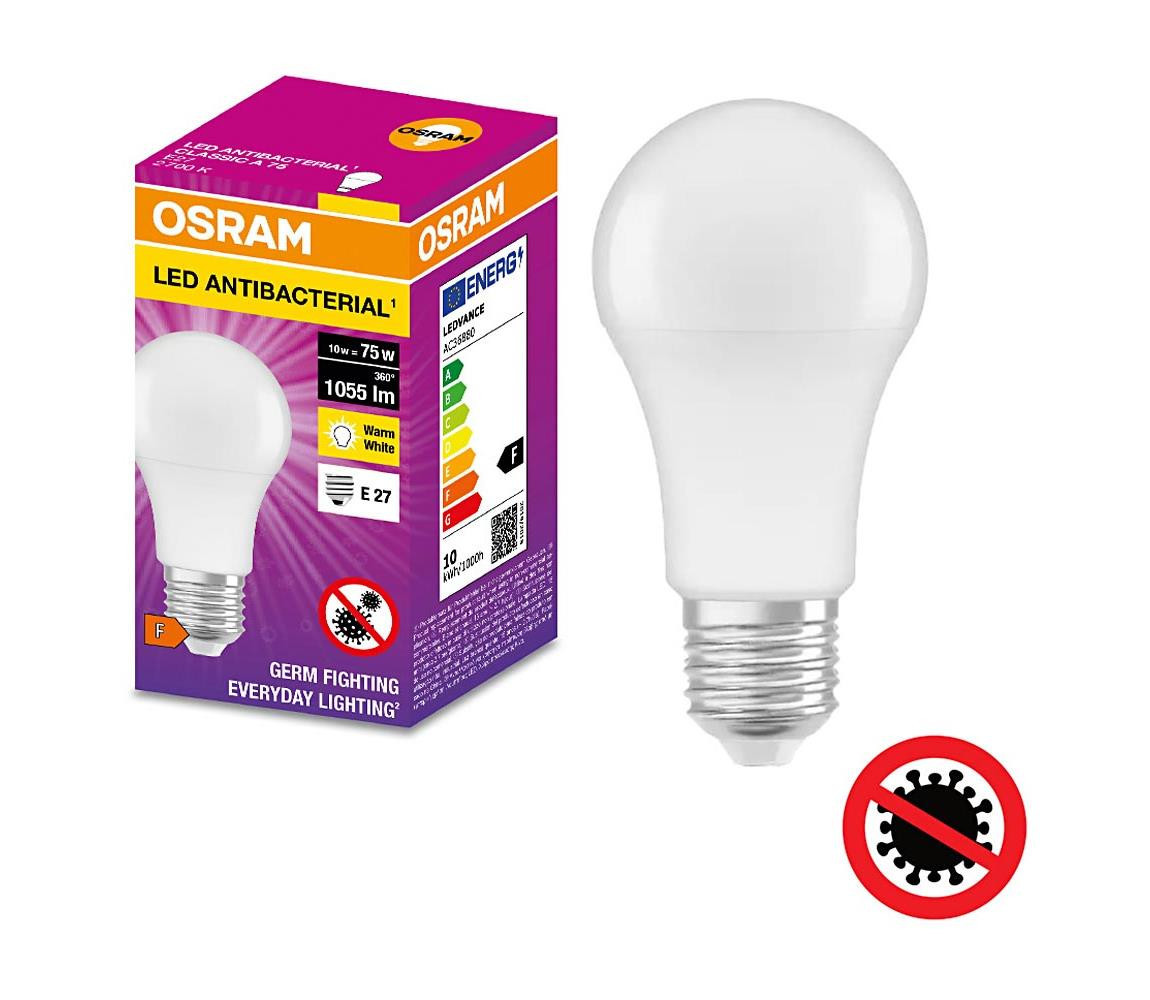 Osram LED Antibakteriální žárovka A75 E27/10W/230V 2700K - Osram