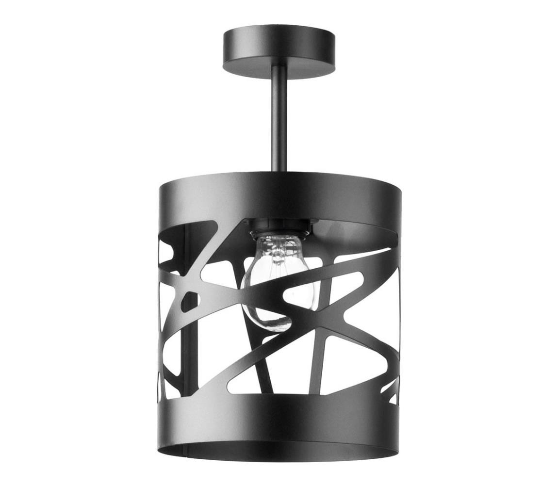 Lustr na tyči MODUL FREZ 1xE27/60W/230V pr. 17,5 cm černá