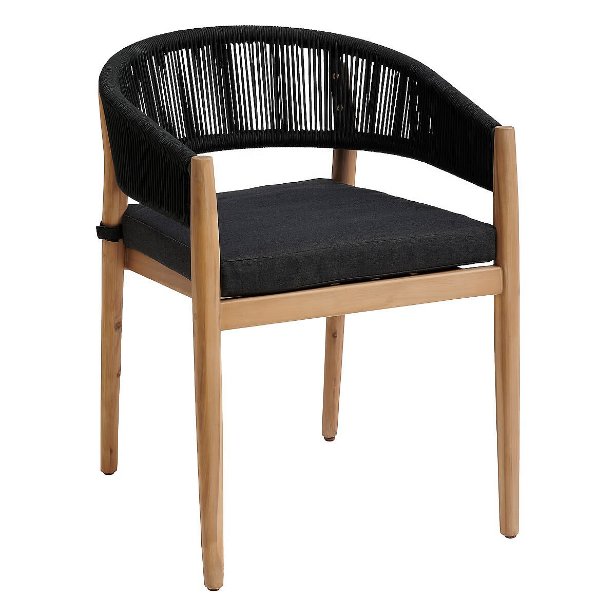 DEOKORK Luxusní jídelní křeslo z akácie NAUTICA (černá)