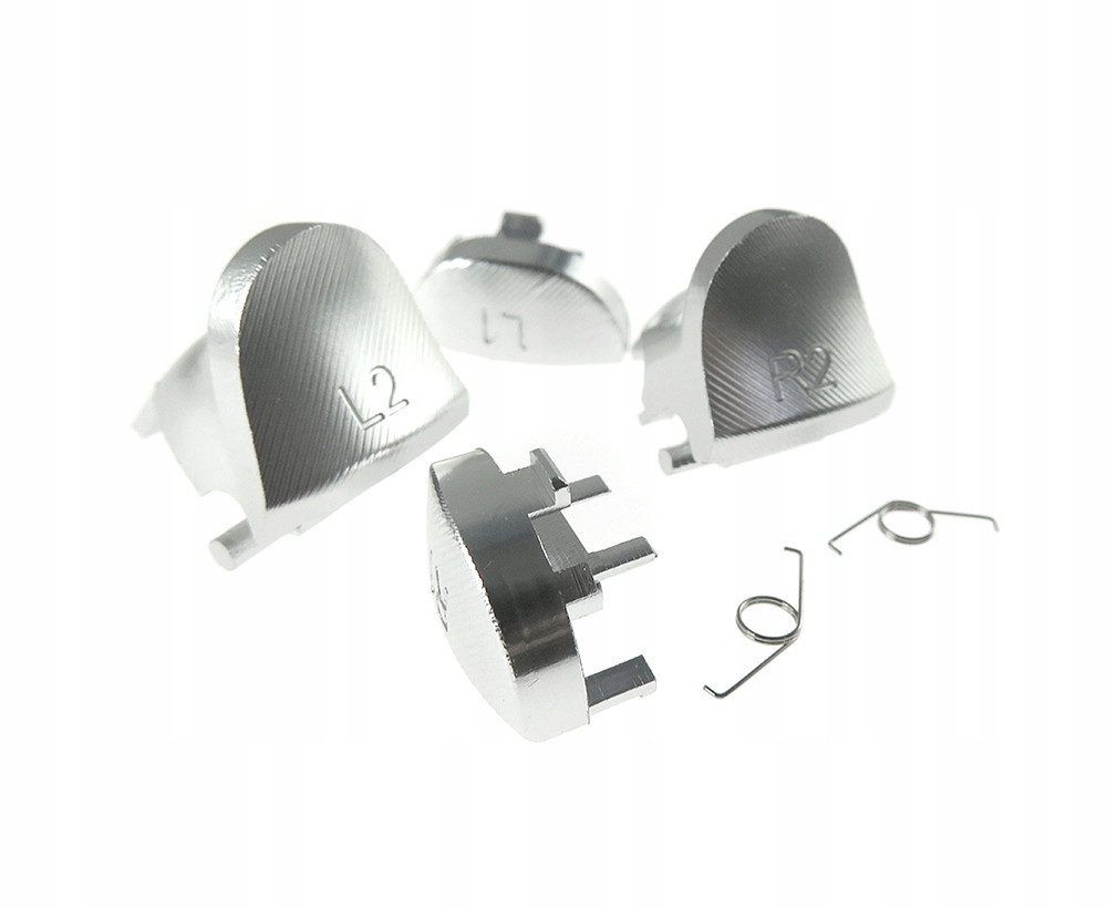 Tlačítka padu PS4 Pro Slim Aluminium metal R1 L1 R2 L2 JDS-040/050 Stříbrná