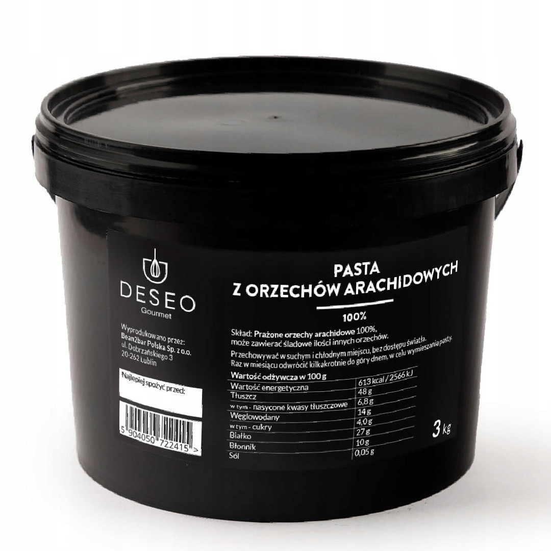 Pasta Z Arašídů 3KG Deseo Arašídové Máslo Bez Cukru Hladké