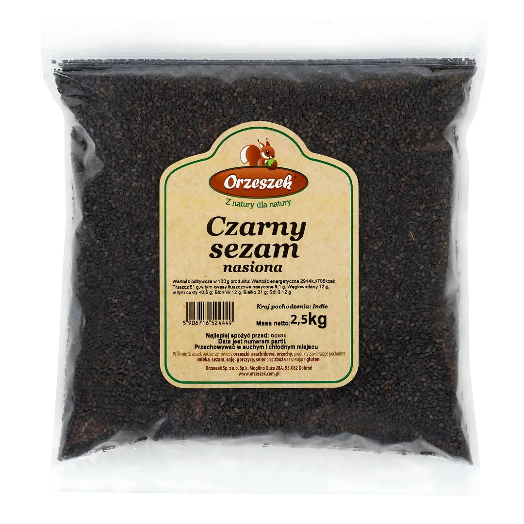 Černý sezamová semínka Orzeszek 2,5 kg