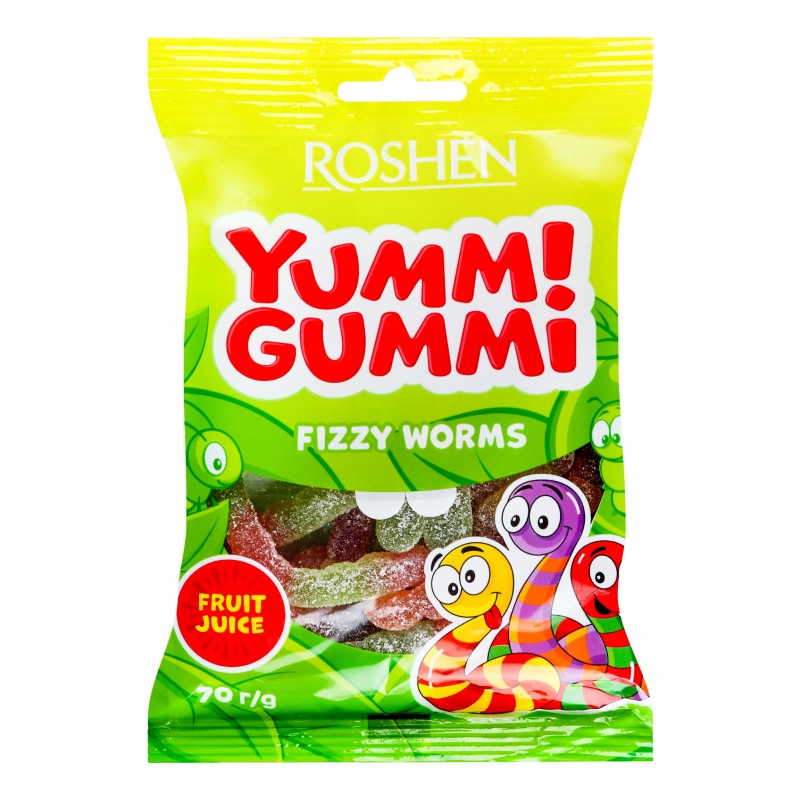 Želé Bonbony Yummi Gummi Fizzy Worms Roshen