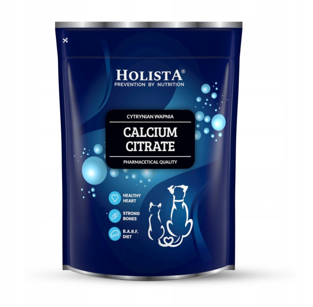 Holista Calcium Citrate 1000g Citrát Vápníku Dieta Barf Psi Kočky