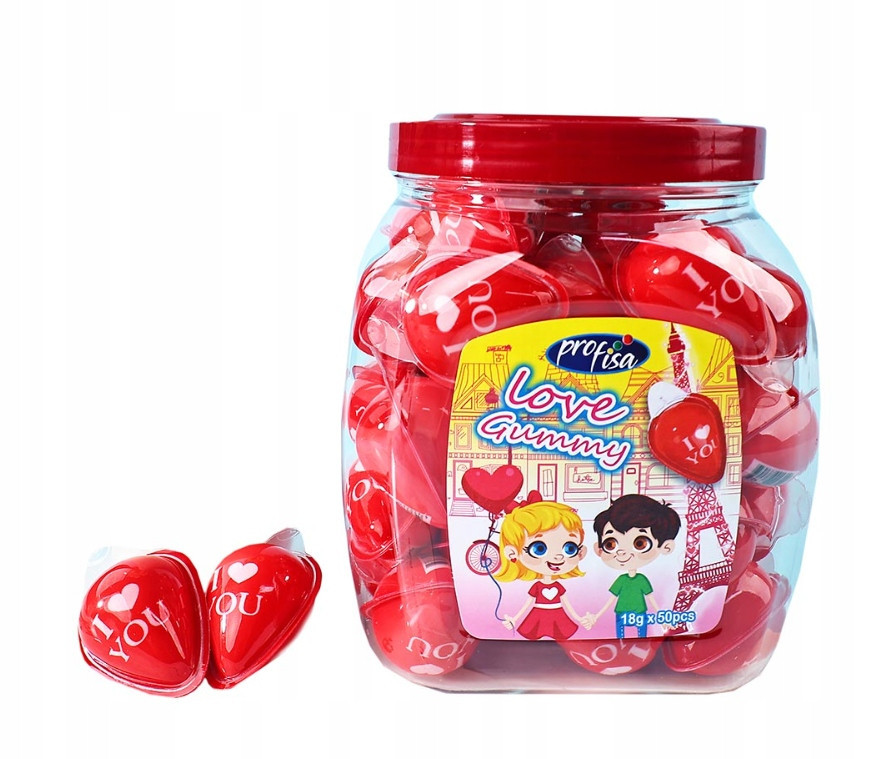 Pěnové srdce Love Gummy 50 kusů 900 g