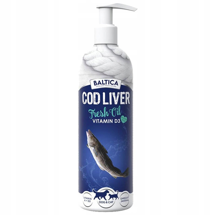 baltica> Cod Liver Oil Tran Tresčích Jater 400ML Vitamin A A D3 OMEGA3