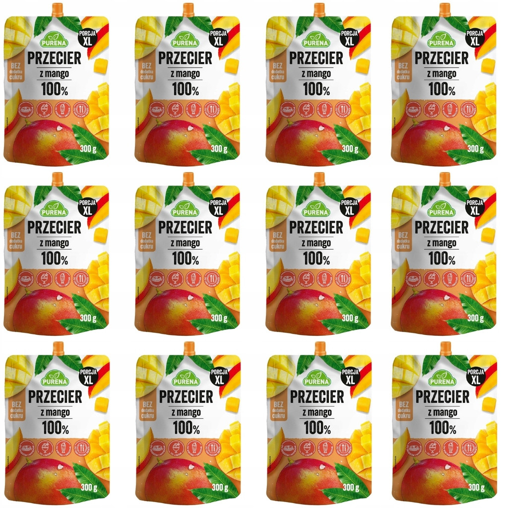 Sada 12 x Protlak pěna s mangem 100% Purena 300g Lahodný Bez Přidaného Cukru