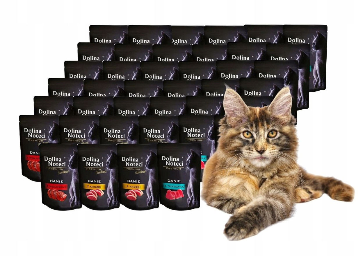 Dolina Noteci Mokré krmivo pro kočky Danie MIX 3 příchutí 40x85 g Bez Obilovin