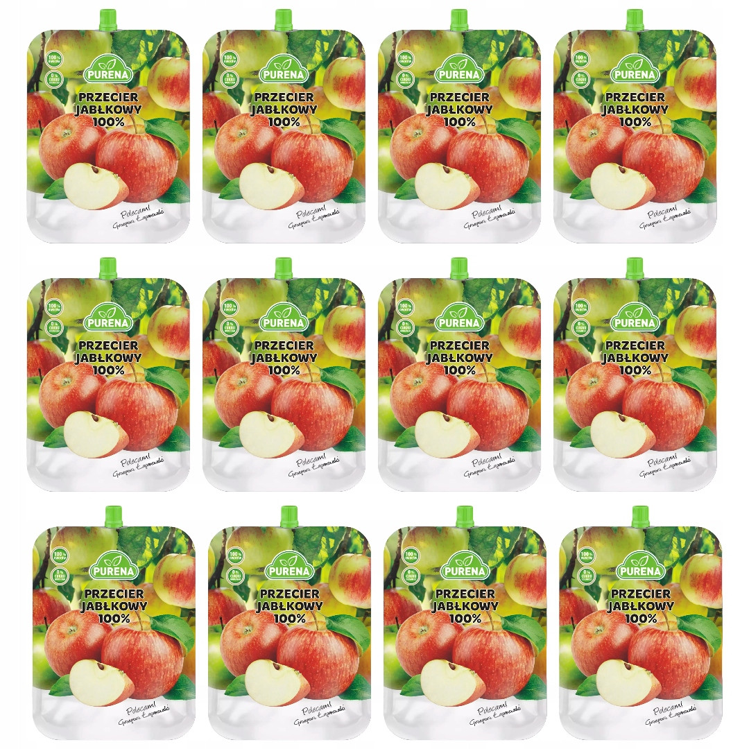 Sada 12x Mus Protlak Purena Jablko Vege Bez Přidaného Cukru A Konzervantů