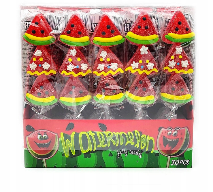 Lízátka Želé Bonbony Jelly Candy Watermelon Meloun 30 kusů