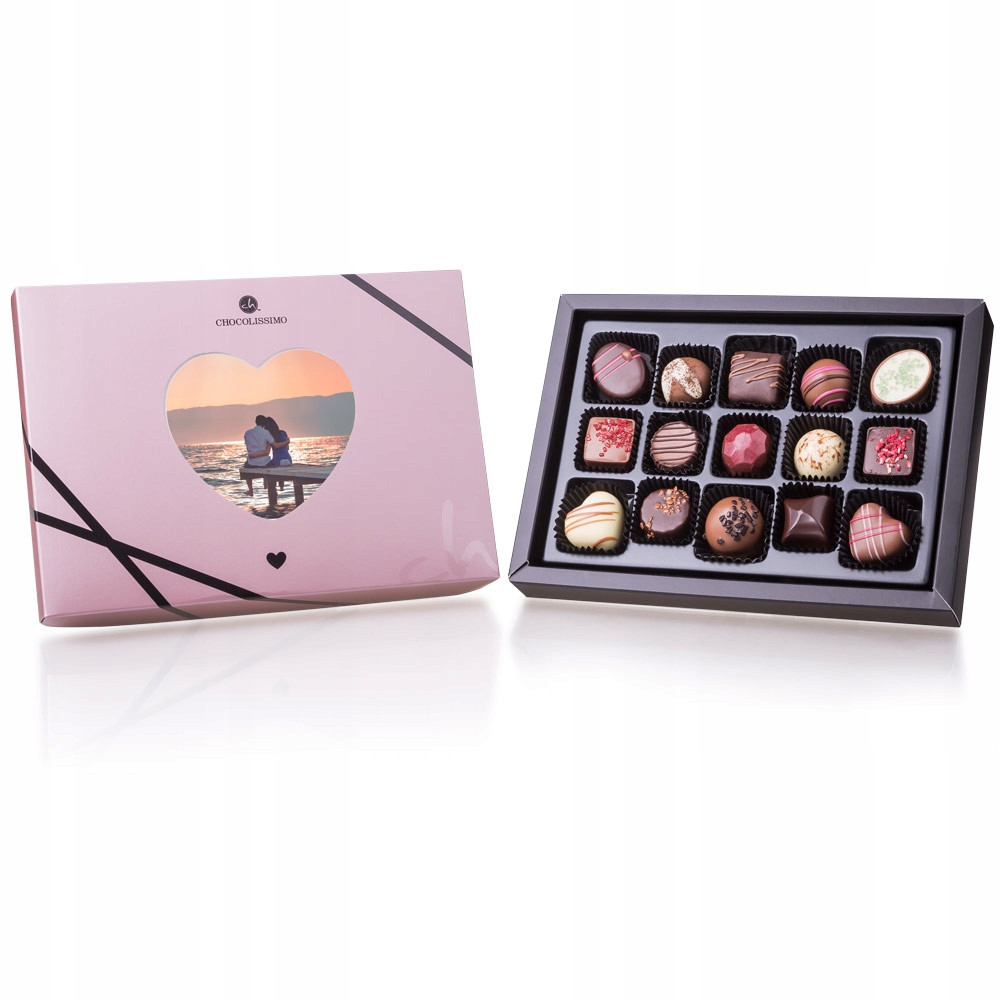 Dárek na Valentýna, čokoládové pralinky bonboniéra Midi srdce