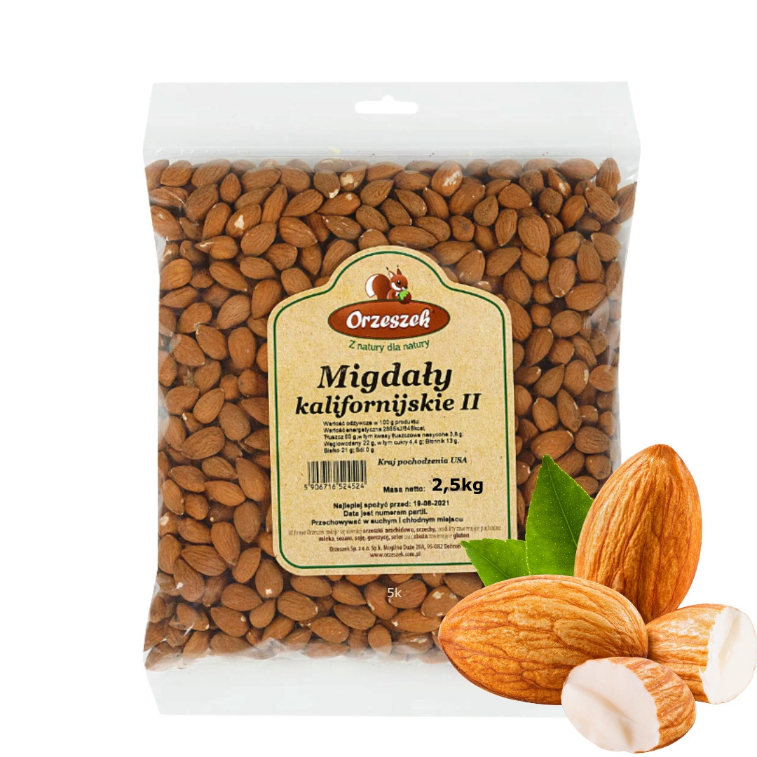 Kalifornské mandle Orzeszek 2,5 kg