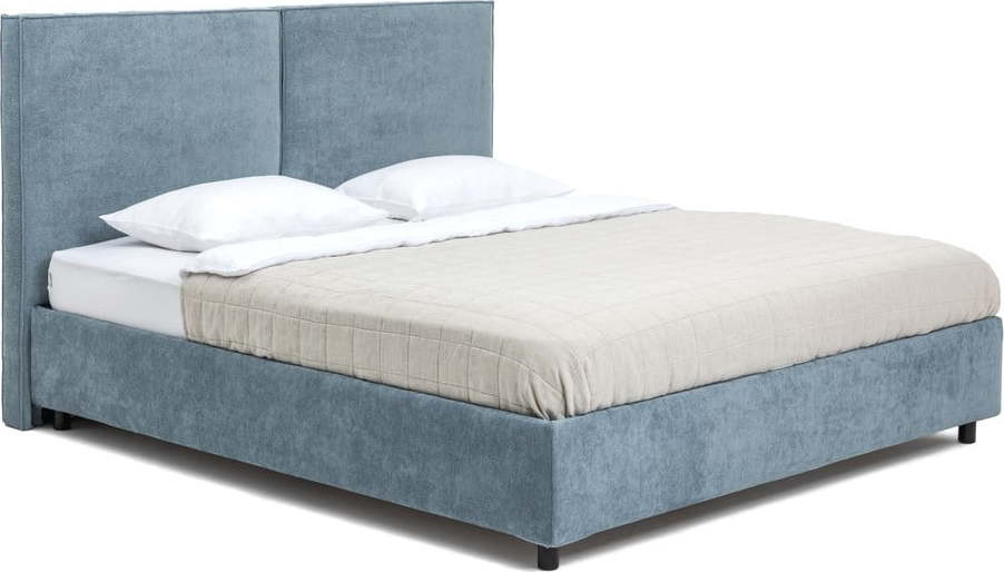 Modrá čalouněná dvoulůžková postel s úložným prostorem s matrací/s roštem 160x200 cm Myra Bold – Bonami Selection