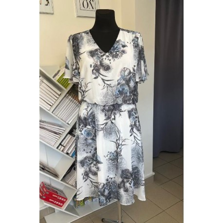 Letní šaty se vzorem GAIA, Velikost 46, Barva Světle modrá BF 0020330