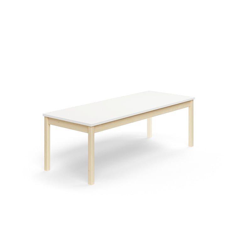 Stůl DECIBEL, 1800x700x590 mm, akustická HPL deska, bříza/bílá