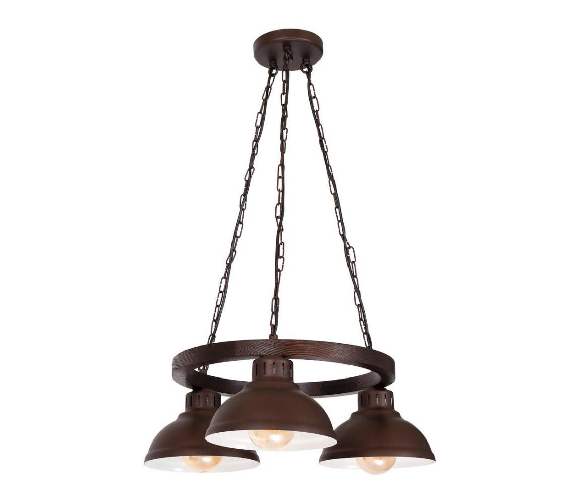 Lustr na řetězu HAKON ROUND 3xE27/60W/230V tmavý