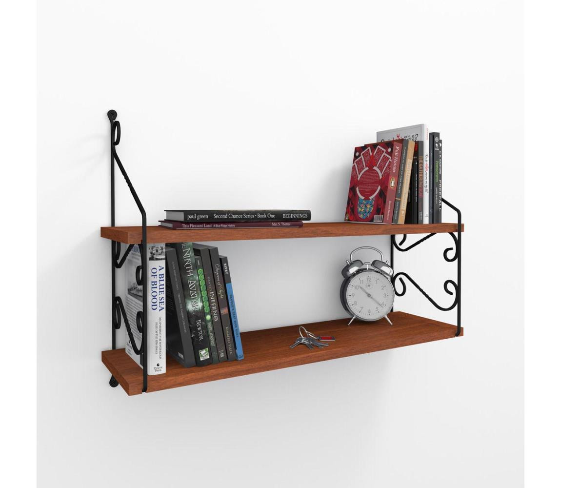 Nástěnná police SERAMONI 51x72 cm hnědá