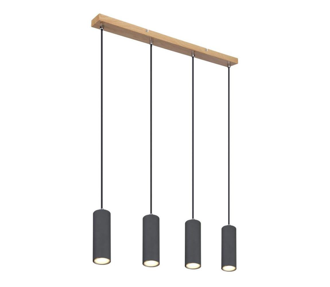 Globo Globo 57911-4HG - Lustr na lanku ROBBY 4xGU10/35W/230V šedá/hnědá