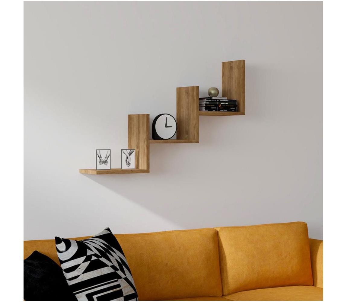 Nástěnná police MIST 60x90 cm hnědá