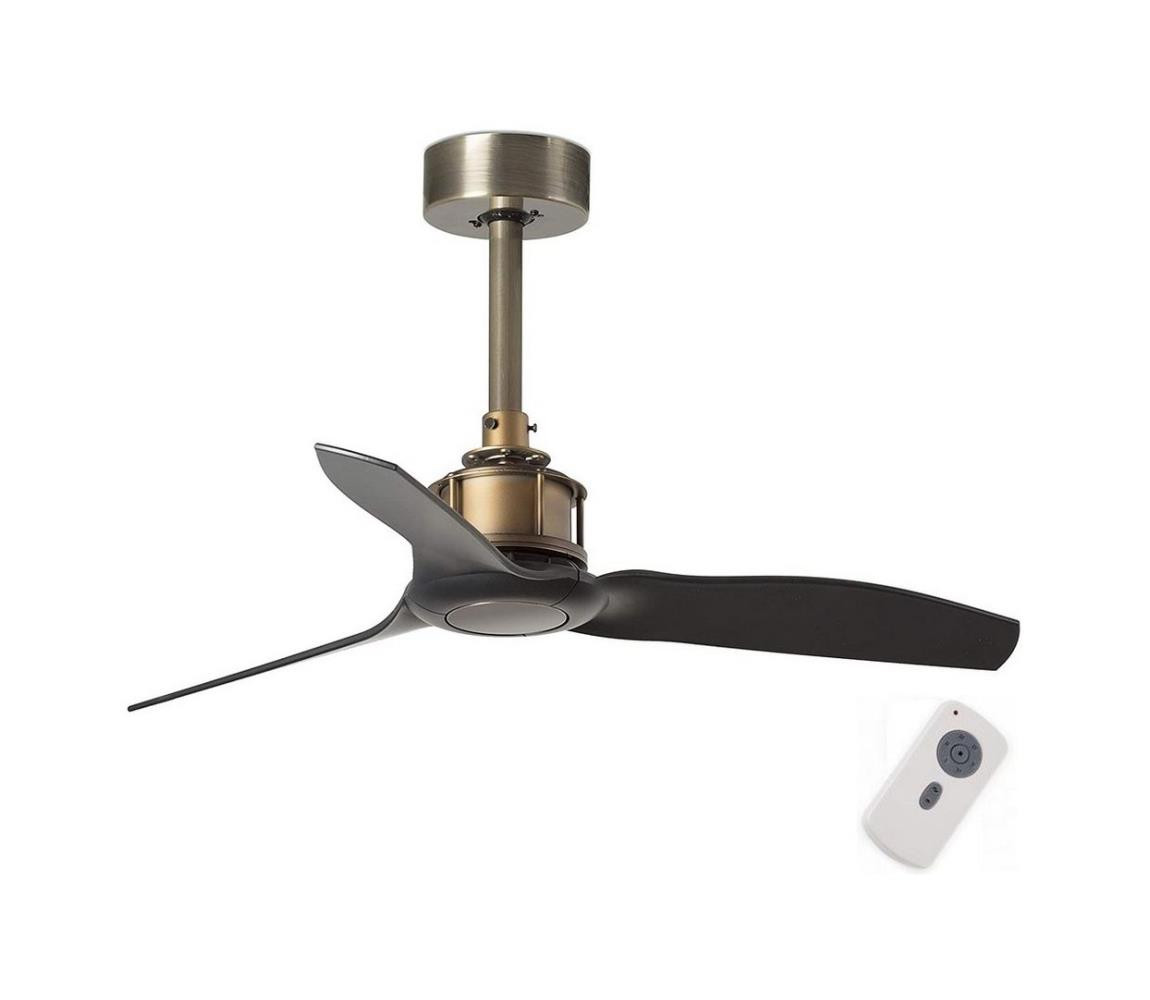 FARO Barcelona FARO 33429- Stropní látor JUST FAN černá/zlatá pr. 81 cm + dálkové ovládání