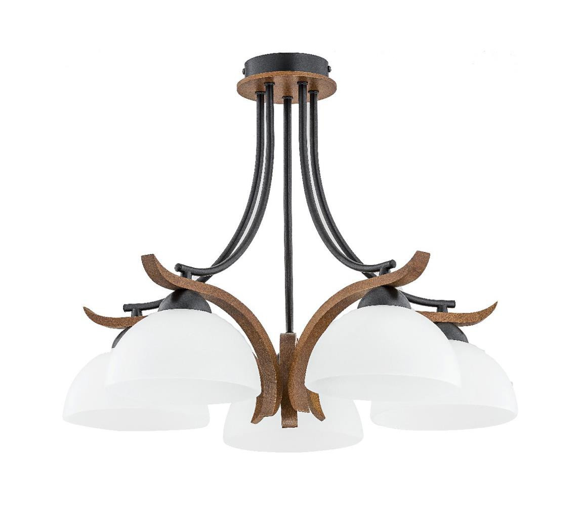 Přisazený lustr BAFIA 5xE27/15W/230V hnědá