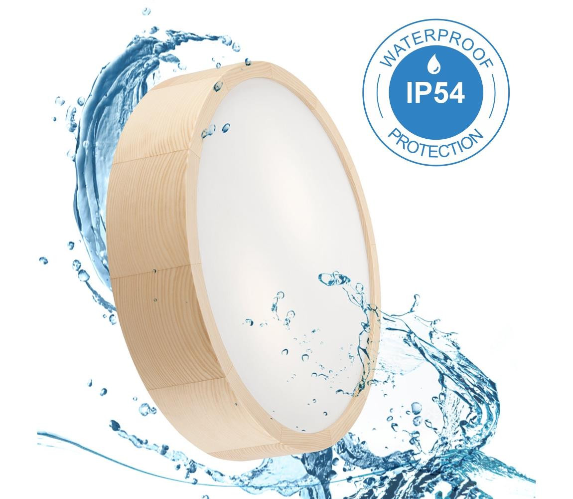 Koupelnové stropní svítidlo NATURAL 3xE27/15W/230V IP54 borovice ø 37 cm