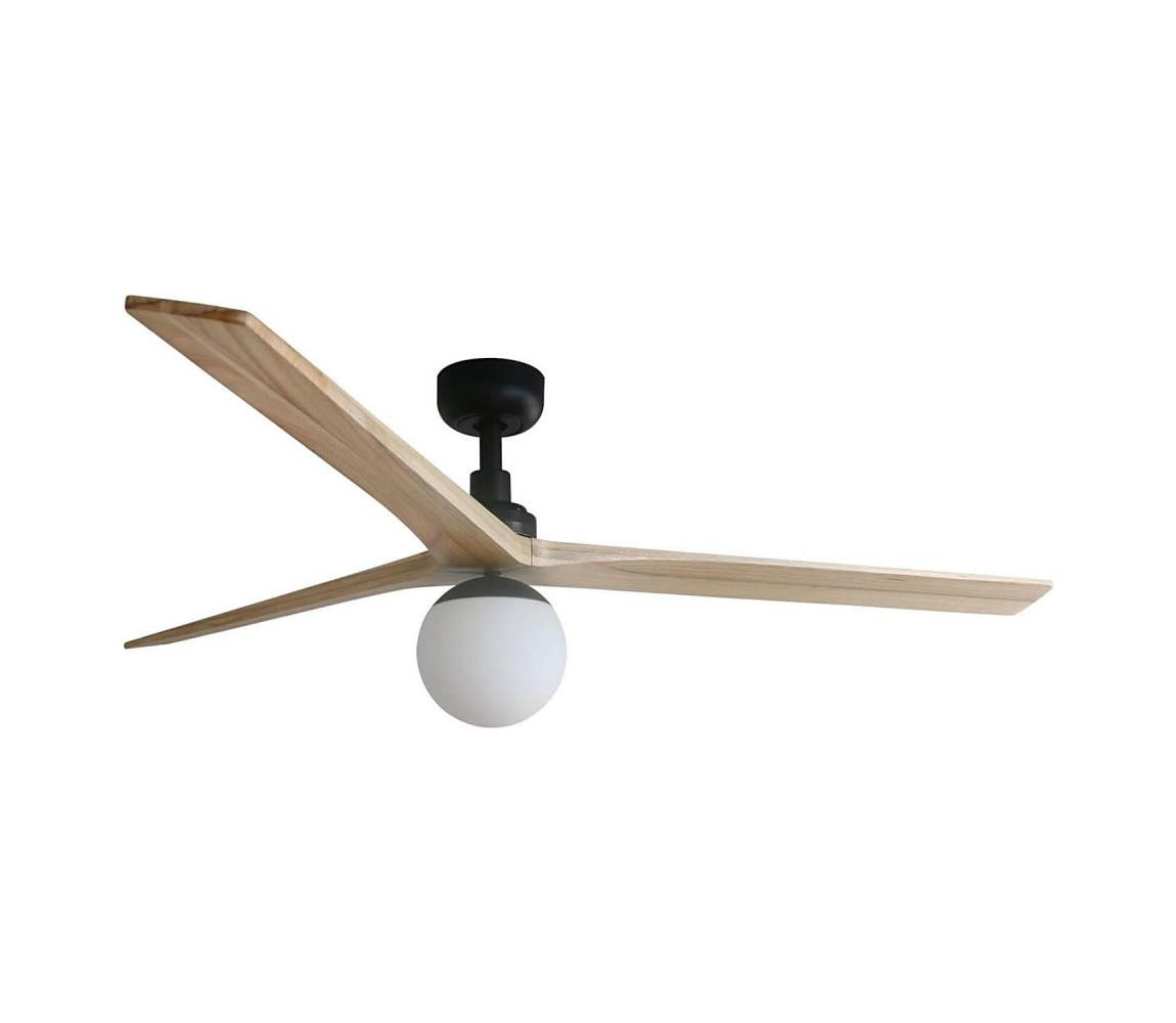 FARO Barcelona FARO 34282WT-11L - Str. vent. KLIM L 1xE27/15W/230V dřevo/černá pr. 150 cm WT+DO