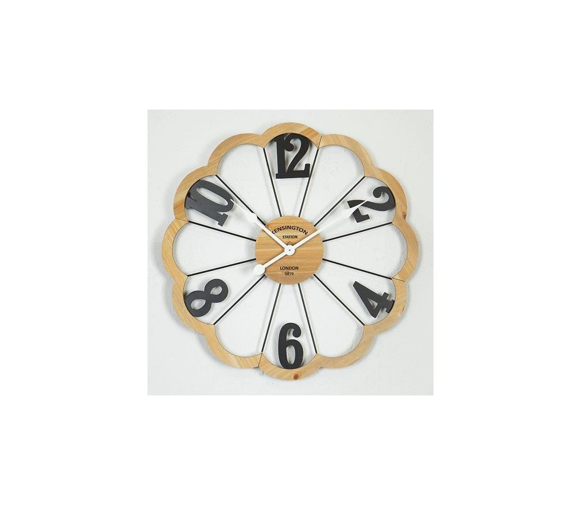 Eurolamp Nástěnné hodiny 1xAA pr. 60 cm béžová/černá