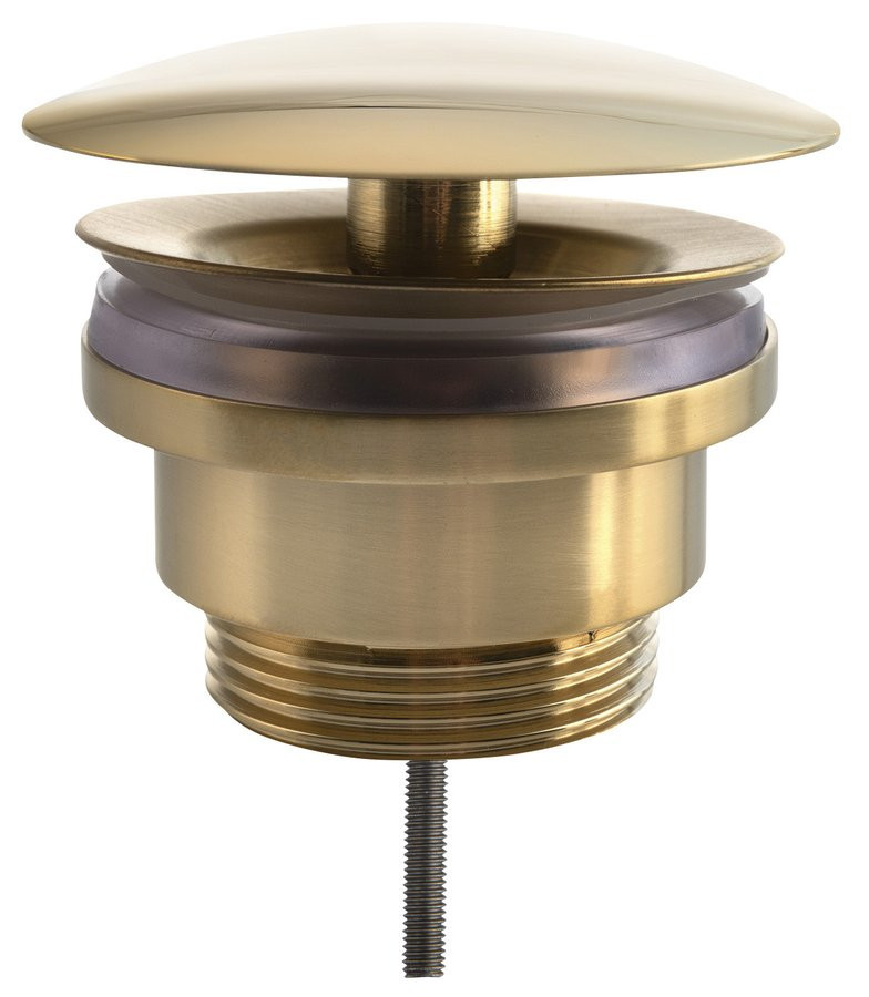Silfra Umyvadlová výpust 5/4“, neuzavíratelná, velká zátka, 5-55mm, zlato