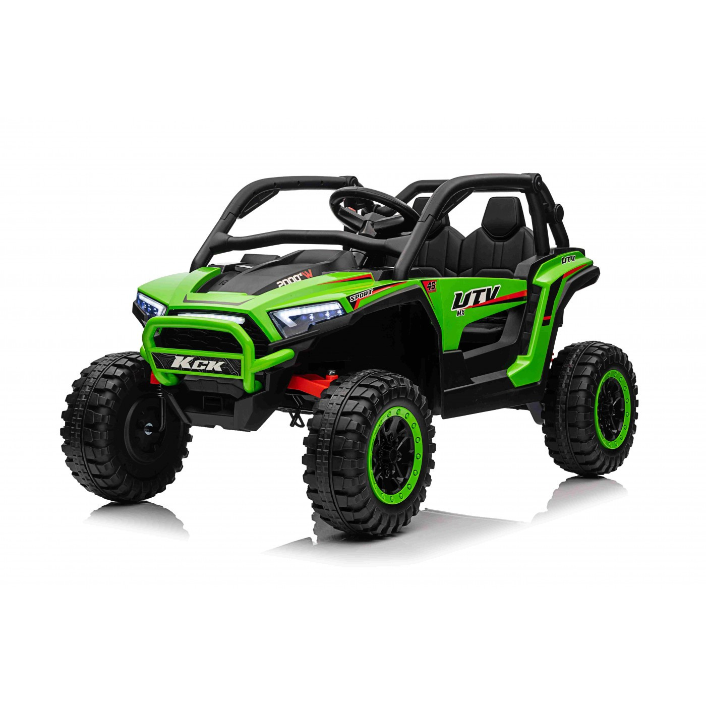 Mamido Mamido Elektrické autíčko Buggy UTV KCK 4x4 zelené 24V | 800W | 50 kg | EVA | LED | 2,4Ghz | ECO kůže