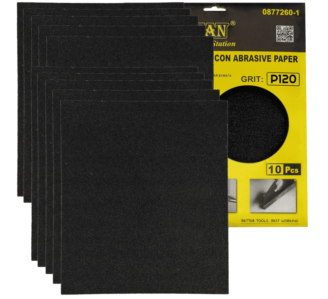 Berge List brusného papíru sada brusného plátna 10 kusů 230x280mm zrnitost P120